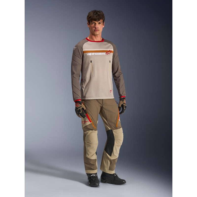 Koszulka motocrossowa Alpinestars Maxdura Dual brązowo-pomarańczowa