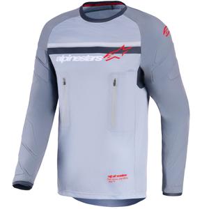 Koszulka motocrossowa Alpinestars Maxdura Dual jasnoszara-ciemnoszara-pomarańczowa