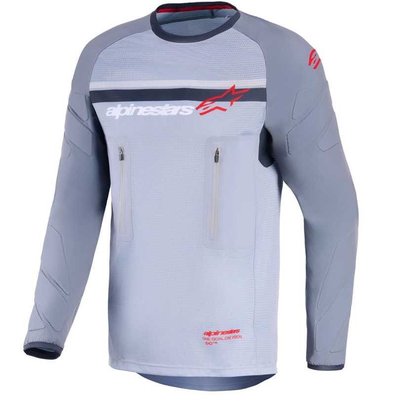 Koszulka motocrossowa Alpinestars Maxdura Dual jasnoszara-ciemnoszara-pomarańczowa