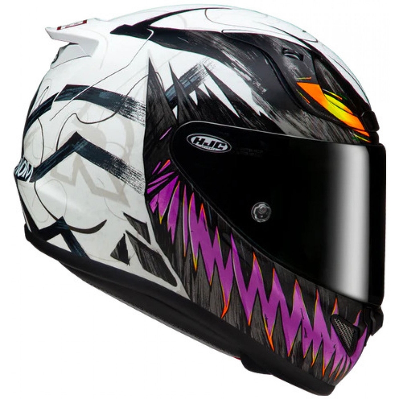 Kask motocyklowy integralny HJC RPHA 12 Anti Venom 2 Marvel MC8 czarno-biało-fioletowy