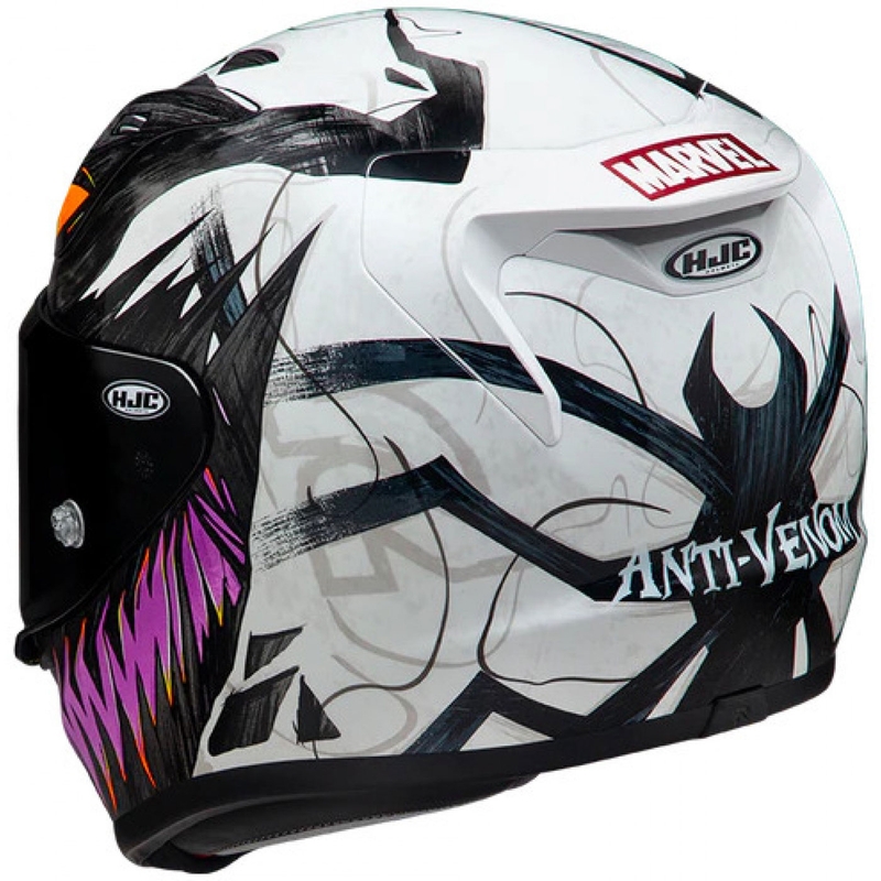 Kask motocyklowy integralny HJC RPHA 12 Anti Venom 2 Marvel MC8 czarno-biało-fioletowy