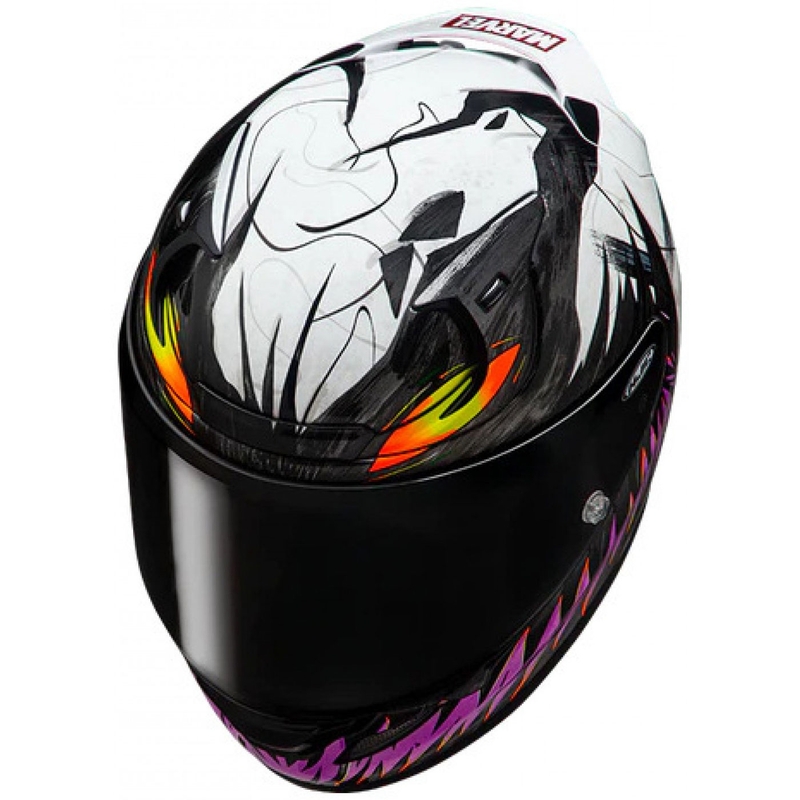 Kask motocyklowy integralny HJC RPHA 12 Anti Venom 2 Marvel MC8 czarno-biało-fioletowy