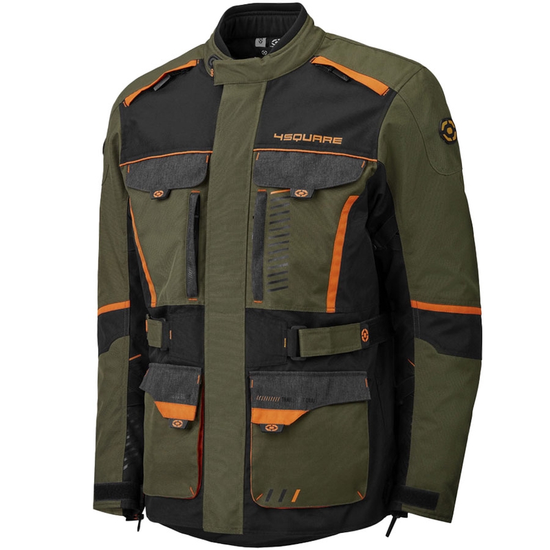 Kurtka motocyklowa 4SQUARE Trailer Craft khaki-pomarańczowa