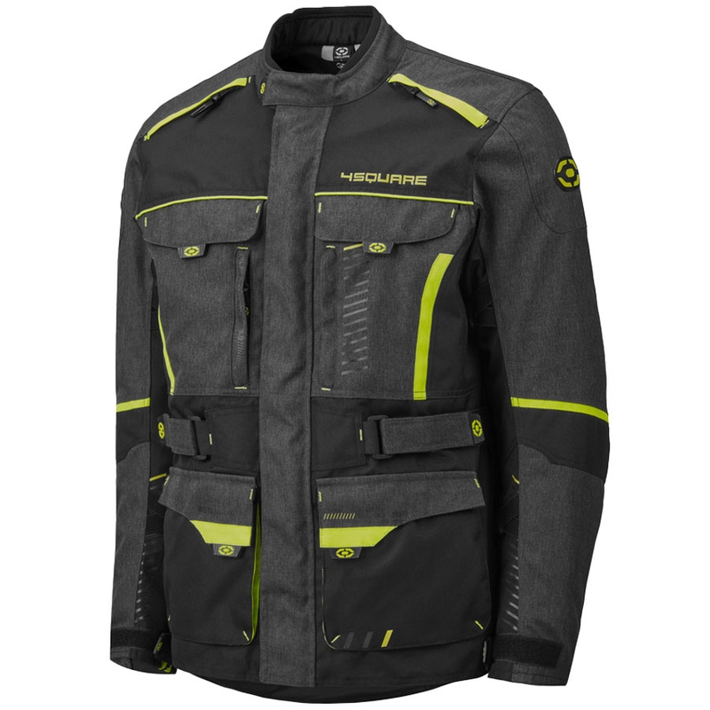Kurtka motocyklowa 4SQUARE Trailer Craft szaro-fluo-żółta