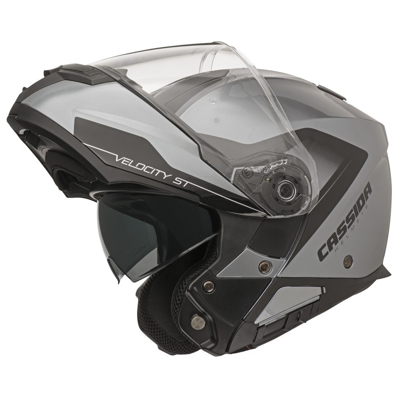 Szczękowy kask motocyklowy Cassida Velocity ST 2.1 czarno-srebrny