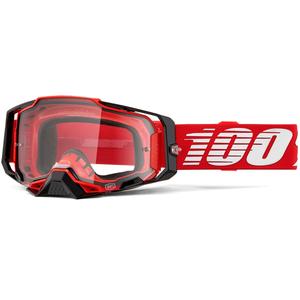Okulary motocrossowe 100% Armega Red z przezroczystym pleksiglasem
