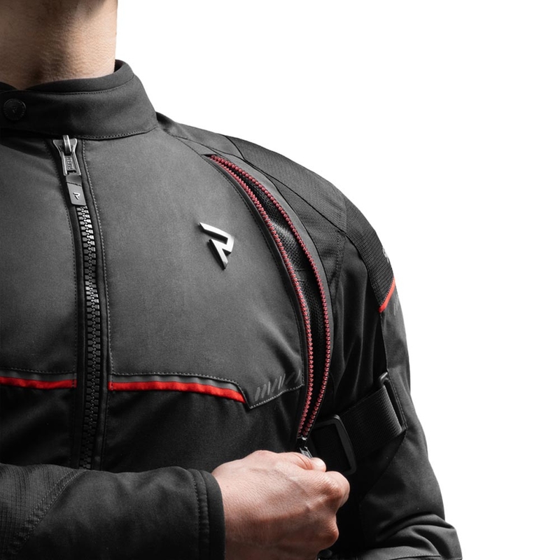 Kurtka motocyklowa Rebelhorn Swift czarno-ciemnoszaro-czerwona