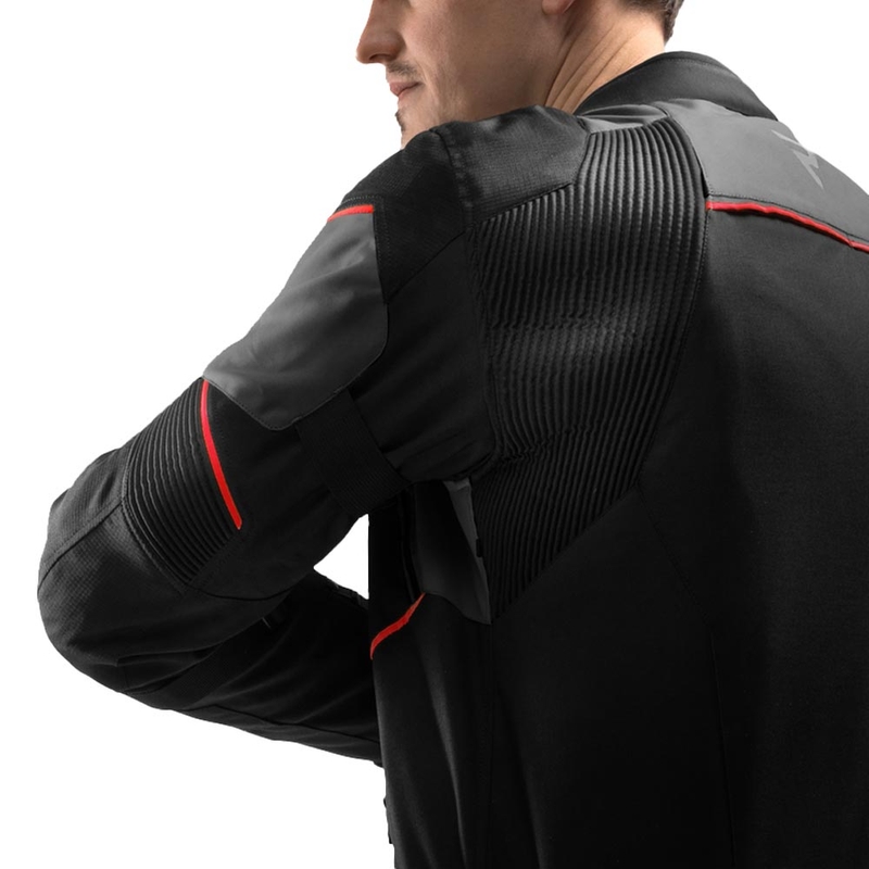 Kurtka motocyklowa Rebelhorn Swift czarno-ciemnoszaro-czerwona