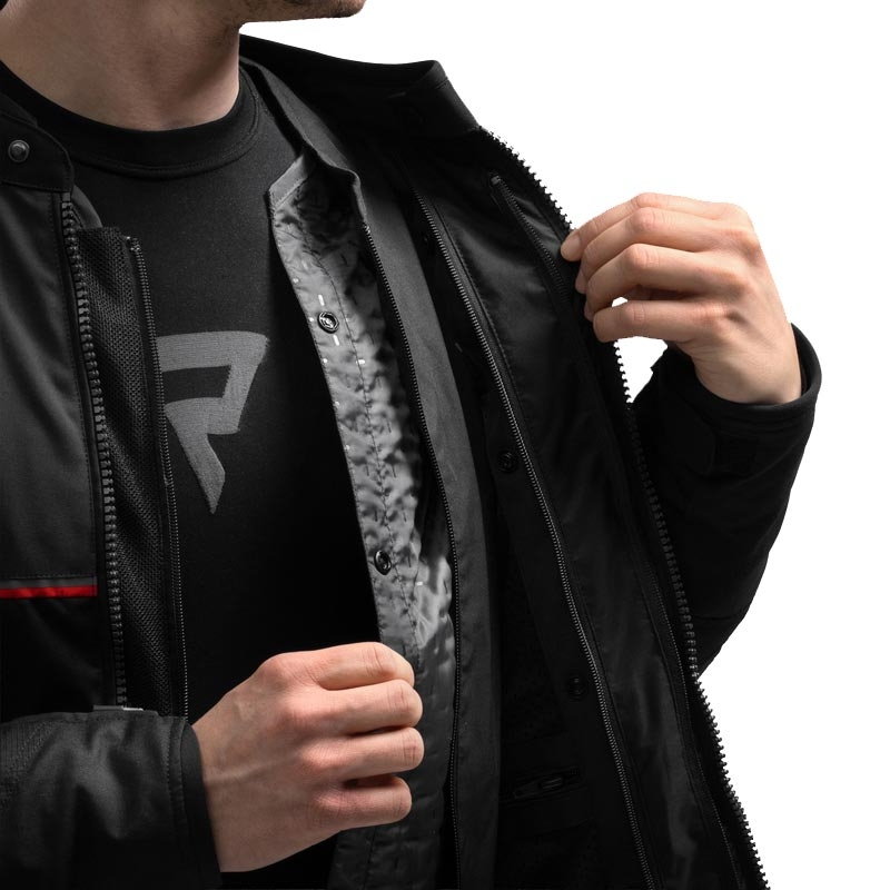 Kurtka motocyklowa Rebelhorn Swift czarno-ciemnoszaro-czerwona