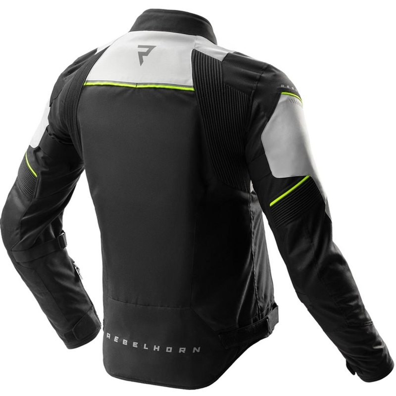 Kurtka motocyklowa Rebelhorn Swift jasnoszara-fluo-żółta