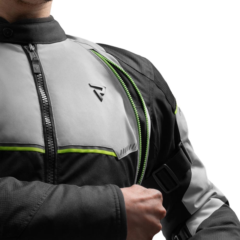 Kurtka motocyklowa Rebelhorn Swift jasnoszara-fluo-żółta