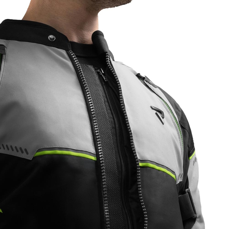 Kurtka motocyklowa Rebelhorn Swift jasnoszara-fluo-żółta