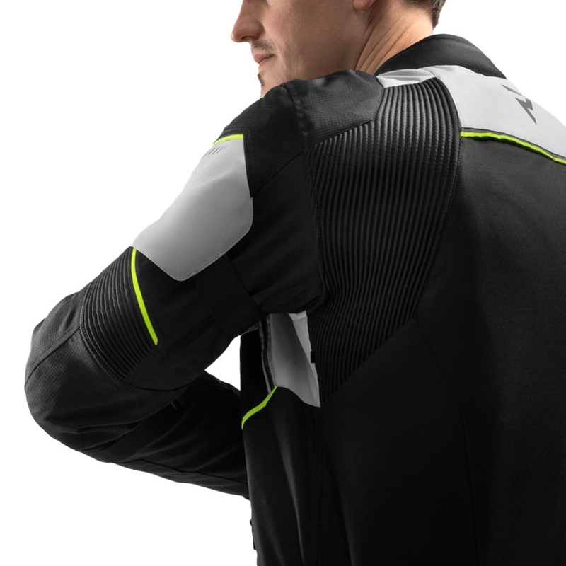 Kurtka motocyklowa Rebelhorn Swift jasnoszara-fluo-żółta