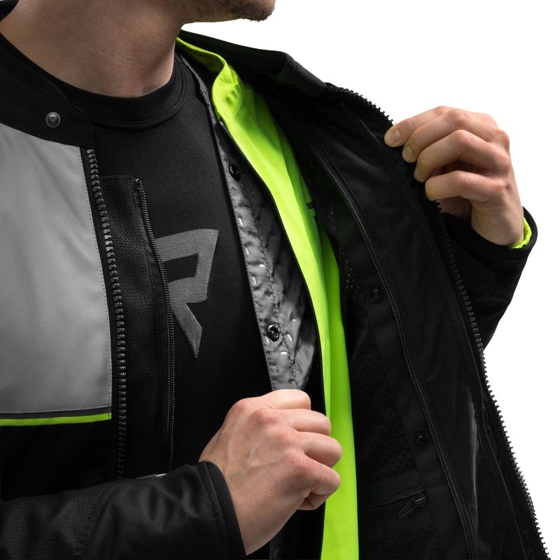 Kurtka motocyklowa Rebelhorn Swift jasnoszara-fluo-żółta