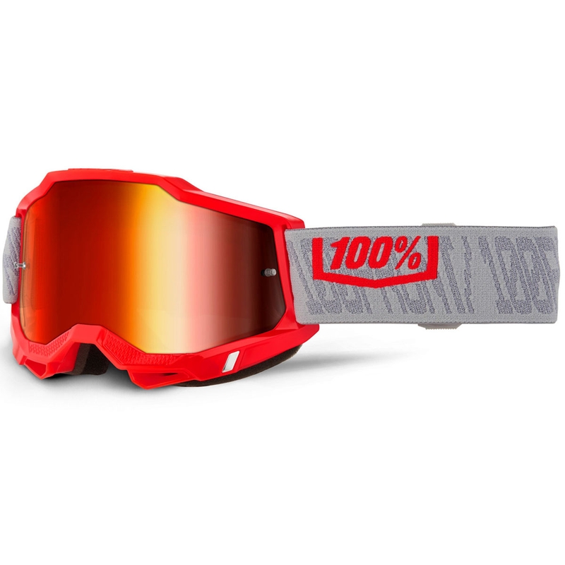 Gogle motocrossowe 100% ACCURI 2 Gatorback z czerwonym pleksiglasem