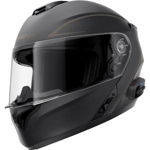 Kask motocyklowy z odchylanym daszkiem i zestawem słuchawkowym SENA Outrush R czarny mat