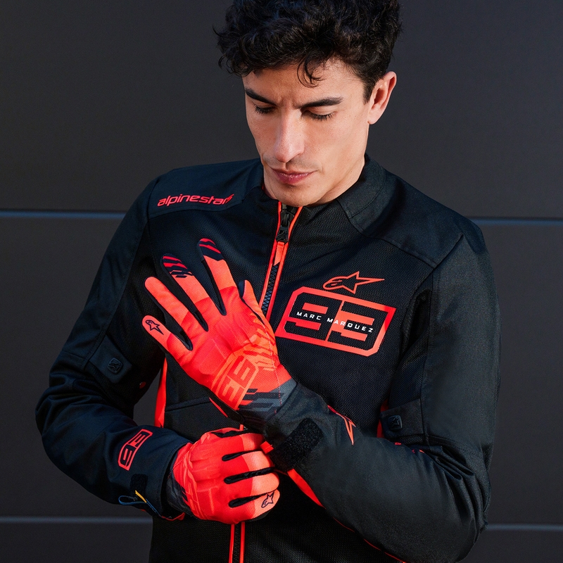Rękawice motocyklowe Alpinestars Reef V2 MM93 Fluo Collection Red-Red-Black