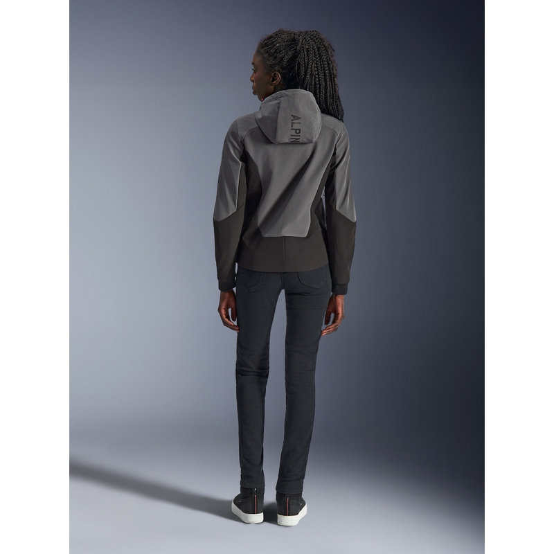 Kurtka motocyklowa damska Alpinestars Stella Radium Tech Hoodie w kolorze ciemnoszarym, czarnym i różowym