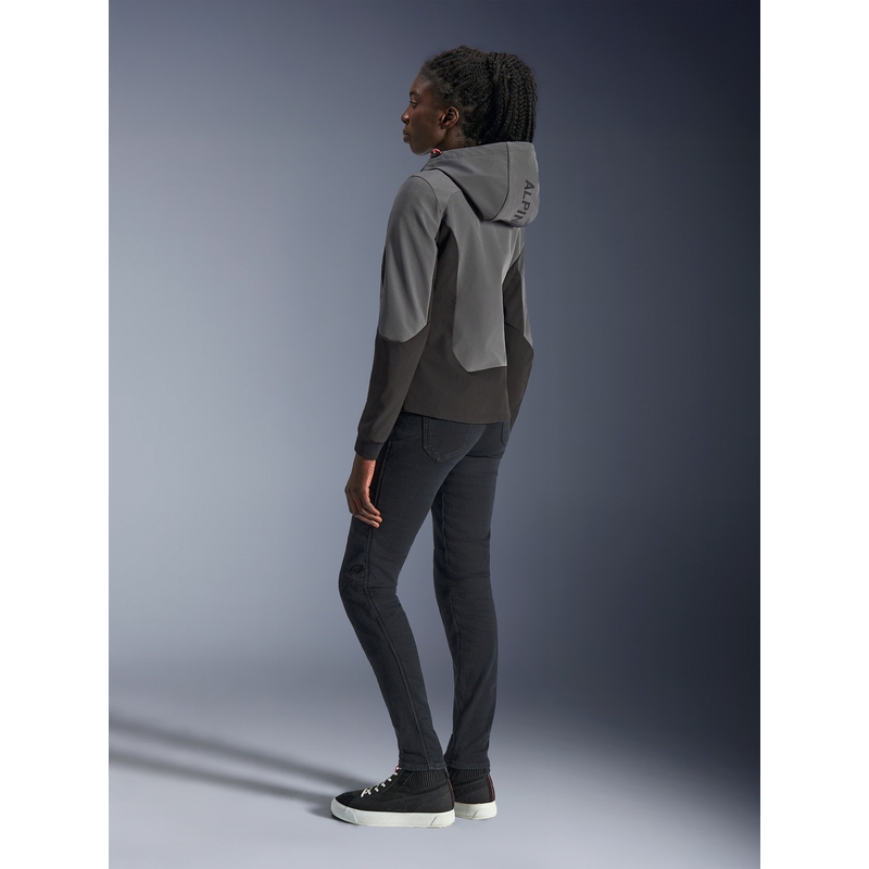 Kurtka motocyklowa damska Alpinestars Stella Radium Tech Hoodie w kolorze ciemnoszarym, czarnym i różowym