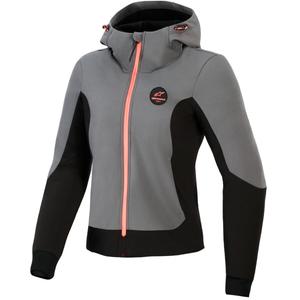 Kurtka motocyklowa damska Alpinestars Stella Radium Tech Hoodie w kolorze ciemnoszarym, czarnym i różowym