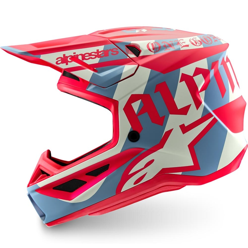 Kask motocrossowy Alpinestars Supertech S-M7 w limitowanej edycji Beast Coast w kolorze szaro-czarno-pomarańczowym
