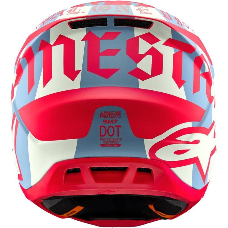 Kask motocrossowy Alpinestars Supertech S-M7 w limitowanej edycji Beast Coast w kolorze szaro-czarno-pomarańczowym