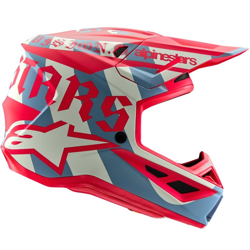 Kask motocrossowy Alpinestars Supertech S-M7 w limitowanej edycji Beast Coast w kolorze szaro-czarno-pomarańczowym