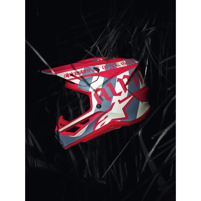 Kask motocrossowy Alpinestars Supertech S-M7 w limitowanej edycji Beast Coast w kolorze szaro-czarno-pomarańczowym