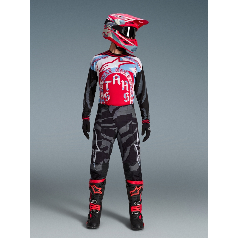 Koszulka motocrossowa Alpinestars Techstar w limitowanej edycji Beast Coast w kolorze szaro-czarno-pomarańczowym
