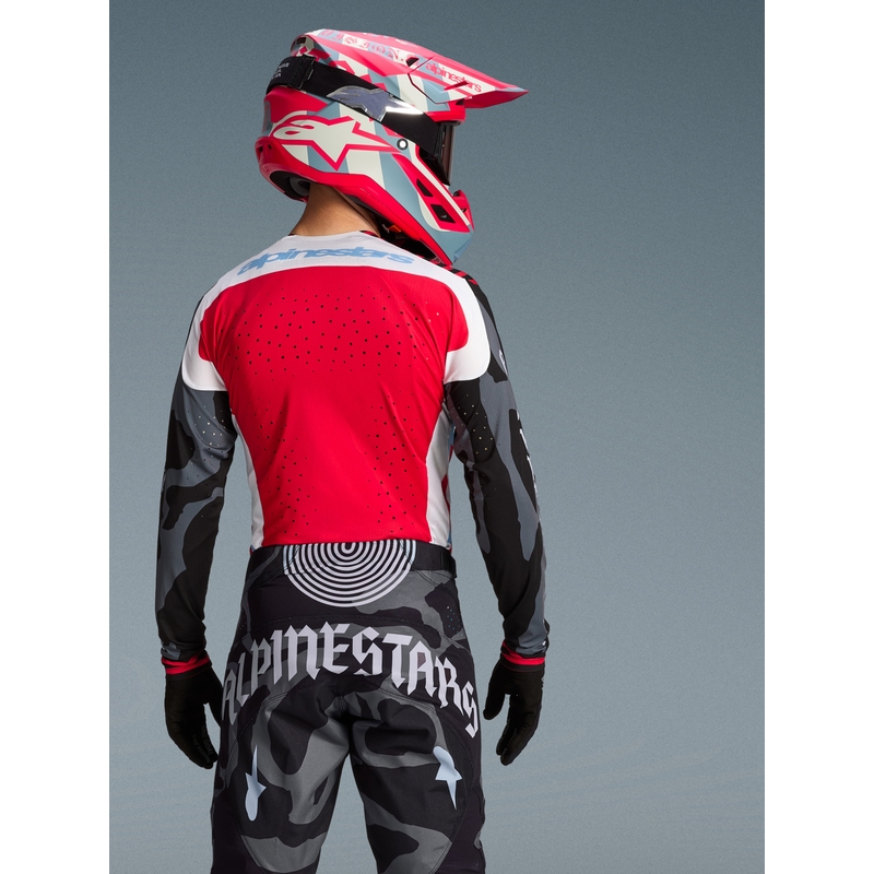 Koszulka motocrossowa Alpinestars Techstar w limitowanej edycji Beast Coast w kolorze szaro-czarno-pomarańczowym