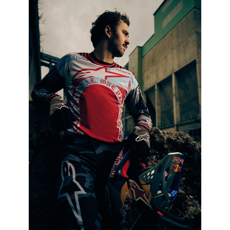 Koszulka motocrossowa Alpinestars Techstar w limitowanej edycji Beast Coast w kolorze szaro-czarno-pomarańczowym