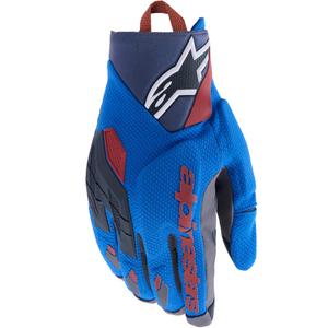 Rękawice motocyklowe Alpinestars Durack niebiesko-ciemnoszaro-pomarańczowe