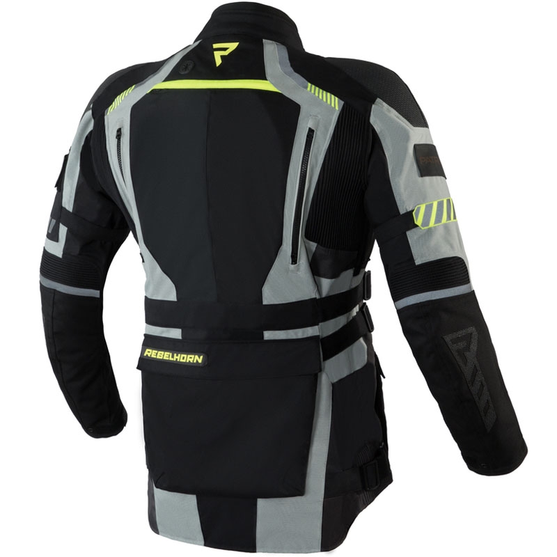 Kurtka motocyklowa Rebelhorn Patrol szaro-czarno-fluo żółta