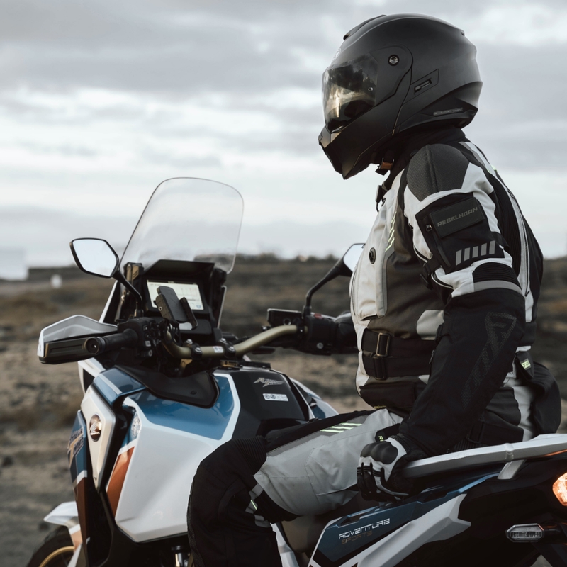 Kurtka motocyklowa Rebelhorn Patrol szaro-czarno-fluo żółta