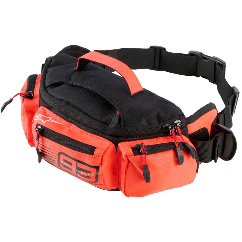 Kolekcja saszetek biodrowych ALPINESTARS MM93 w kolorze czarno-fluo-czerwonym 2,5 l