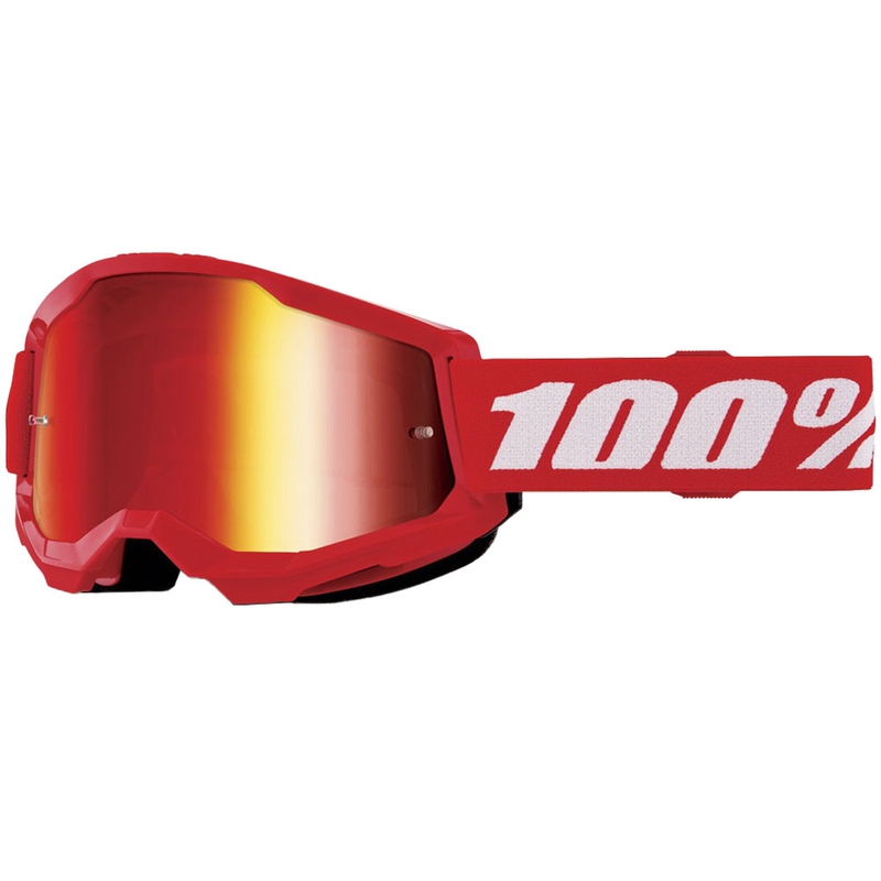 Gogle motocrossowe dziecięce 100% STRATA 2 czerwone (plexi czerwona)