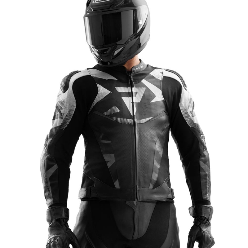 Kurtka motocyklowa skórzana Rebelhorn Inferno czarno-biała