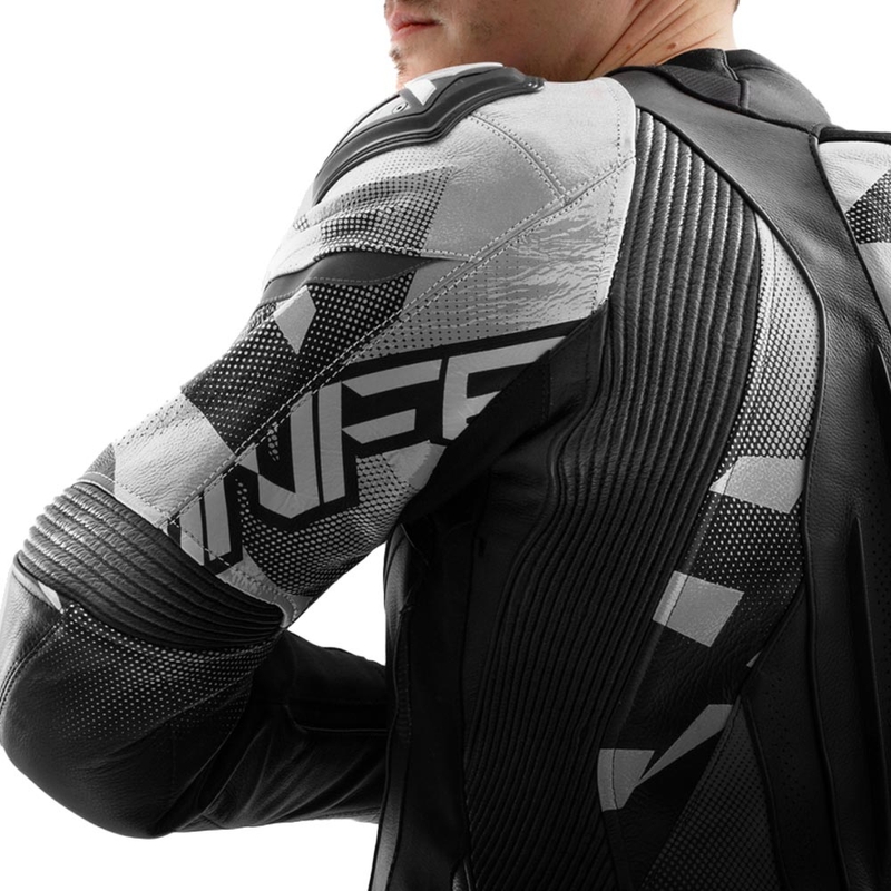 Kurtka motocyklowa skórzana Rebelhorn Inferno czarno-biała