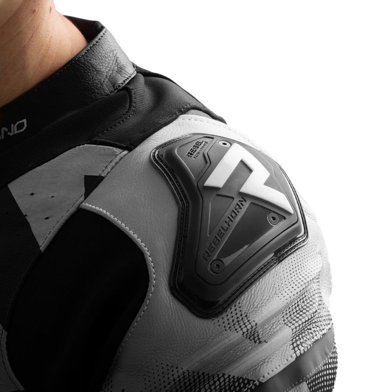 Kurtka motocyklowa skórzana Rebelhorn Inferno czarno-biała