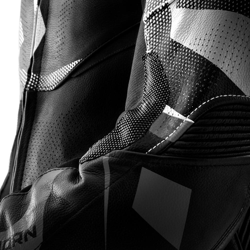 Kurtka motocyklowa skórzana Rebelhorn Inferno czarno-biała