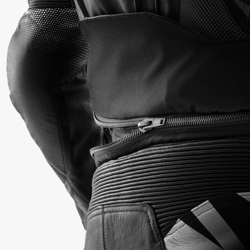 Kurtka motocyklowa skórzana Rebelhorn Inferno czarno-biała