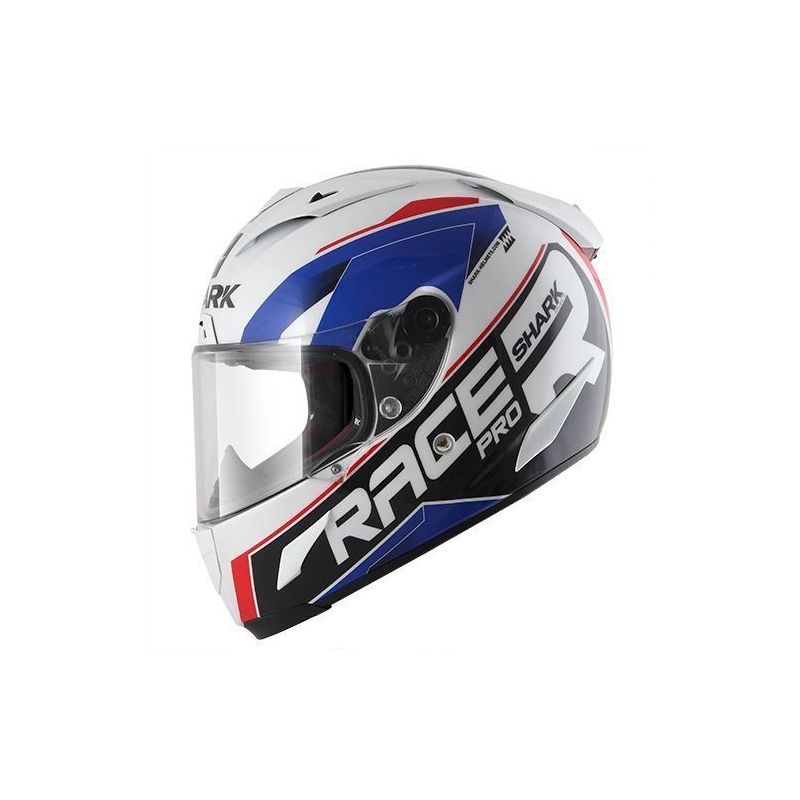 Integralny kask motocyklowy SHARK RACE R-PRO Sauer biało-niebiesko-czerwony