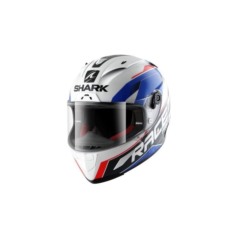 Integralny kask motocyklowy SHARK RACE R-PRO Sauer biało-niebiesko-czerwony
