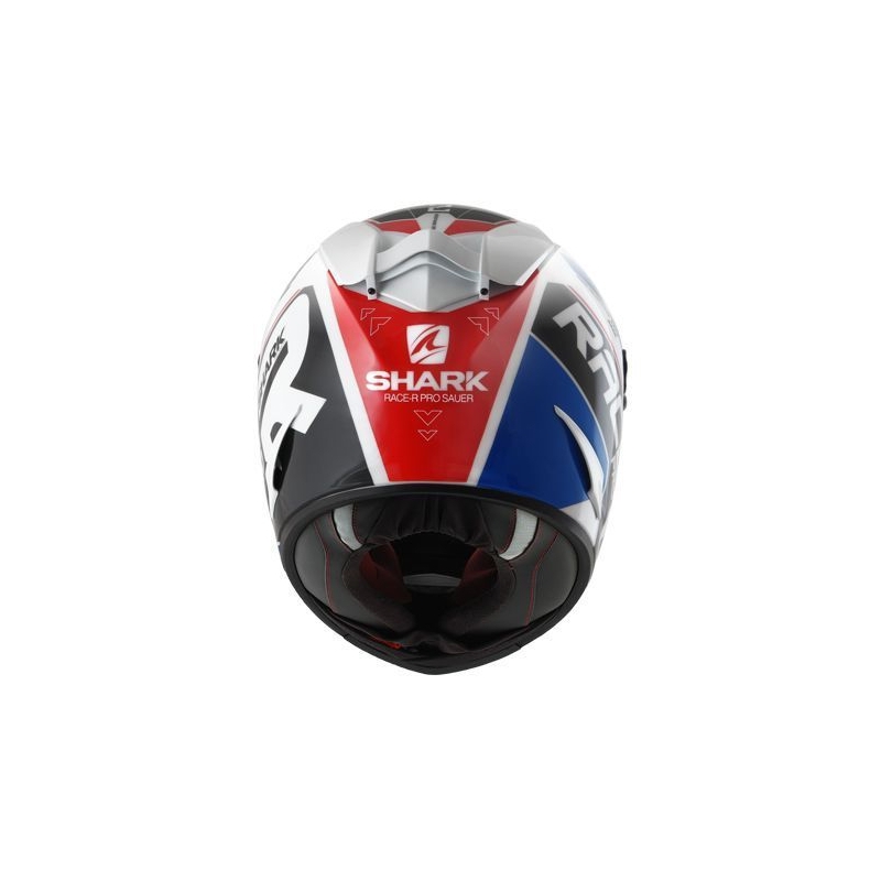 Integralny kask motocyklowy SHARK RACE R-PRO Sauer biało-niebiesko-czerwony