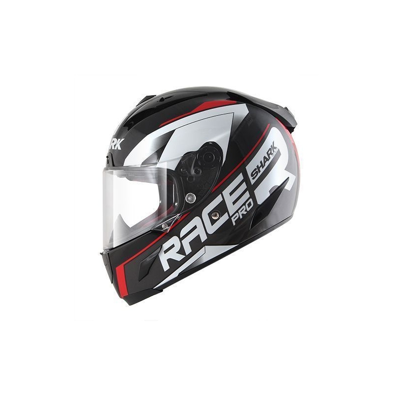 Integralny kask motocyklowy SHARK RACE R-PRO Sauer czarno-szaro-czerwony