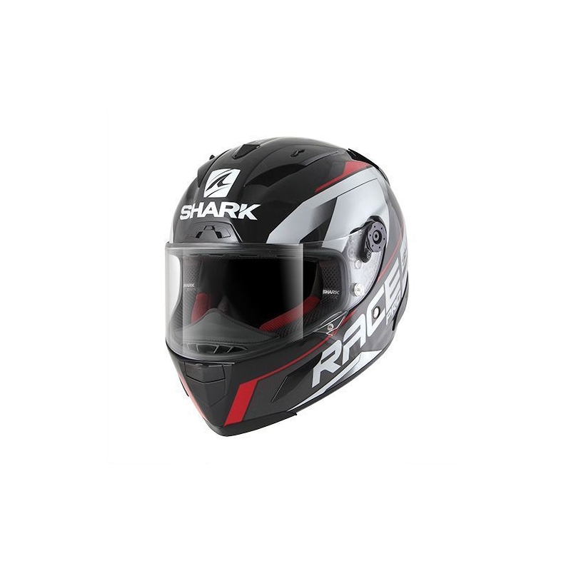 Integralny kask motocyklowy SHARK RACE R-PRO Sauer czarno-szaro-czerwony