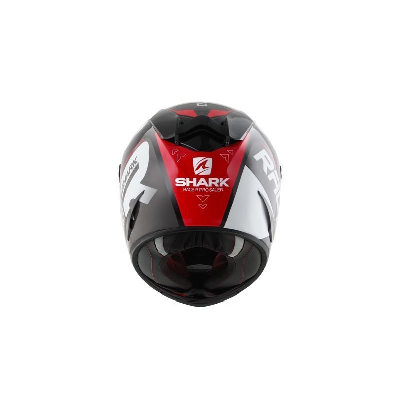 Integralny kask motocyklowy SHARK RACE R-PRO Sauer czarno-szaro-czerwony