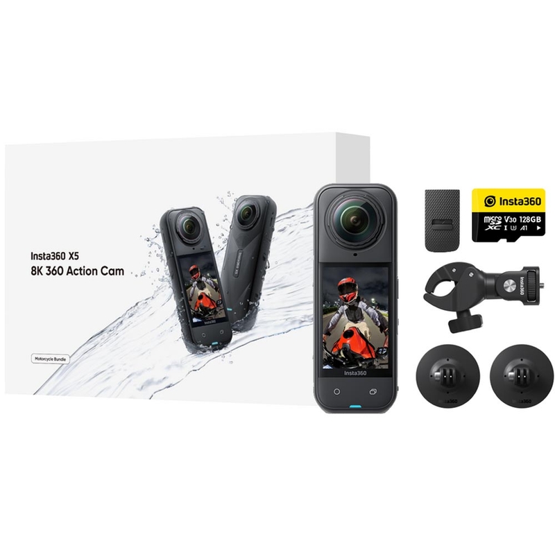 Kamera sportowa Insta360 X5 Motorcycle Bundle w kolorze czarnym