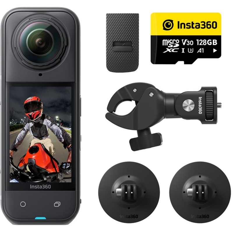 Kamera sportowa Insta360 X5 Motorcycle Bundle w kolorze czarnym
