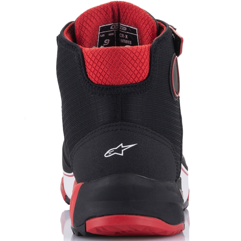 Kolekcja butów motocyklowych Alpinestars CR-X Drystar MM93 czarno-czerwono-biała
